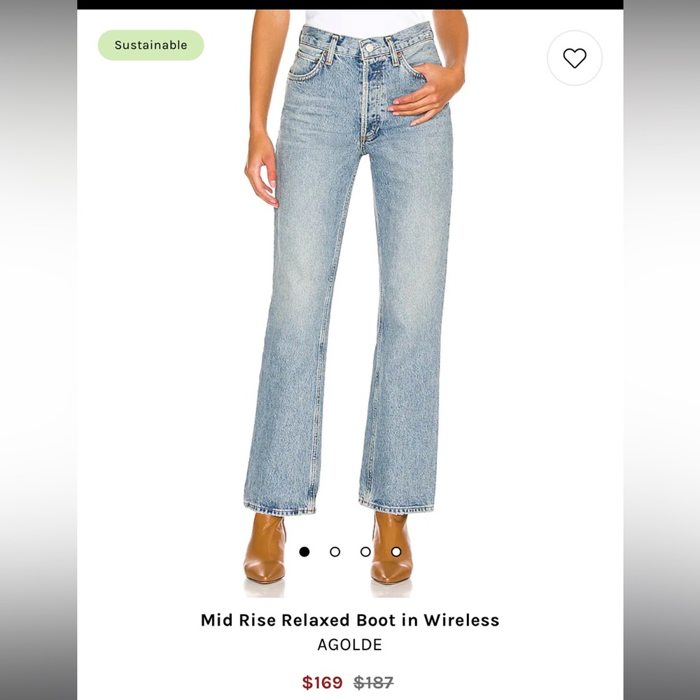 Agolde mid rise boot cut jean in color ‘wireless’